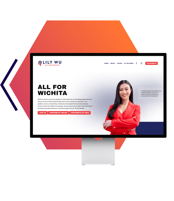 Lily Wu for Mayor Wichita Website Design