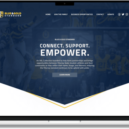Blue & Gold Standard Homepage Design