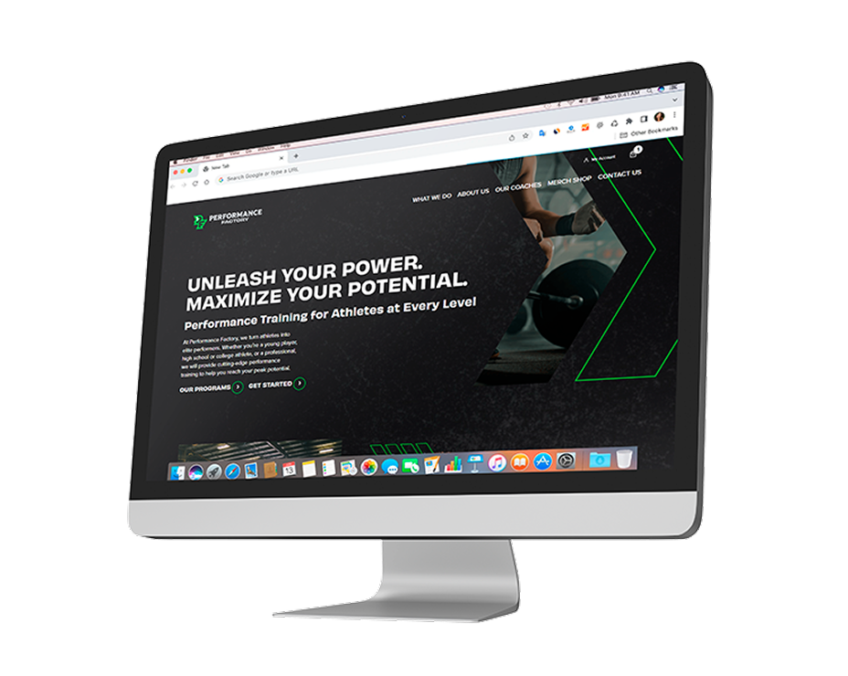 Performance Factory Website Mockup