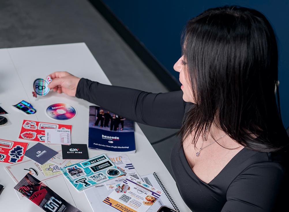 Creative Director Examining Art